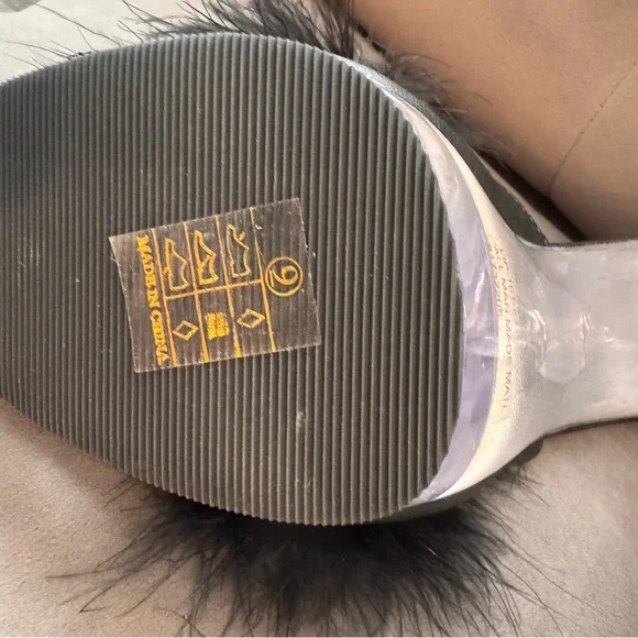 New Fabulicious Sultry Platform Marabou Heel Sultry-601F black & clear sz 9 - Picture 10 of 11